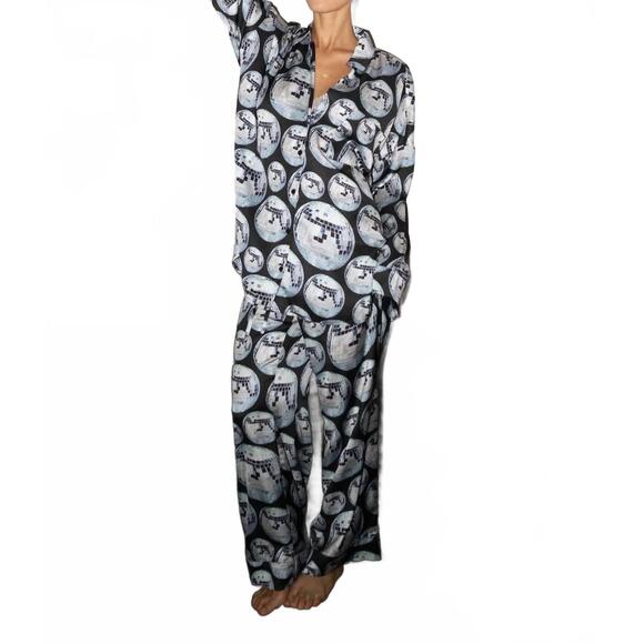 NEW SHOW ME YOUR MUMU overslept disco ball pajama set in black - Picture 5 of 5